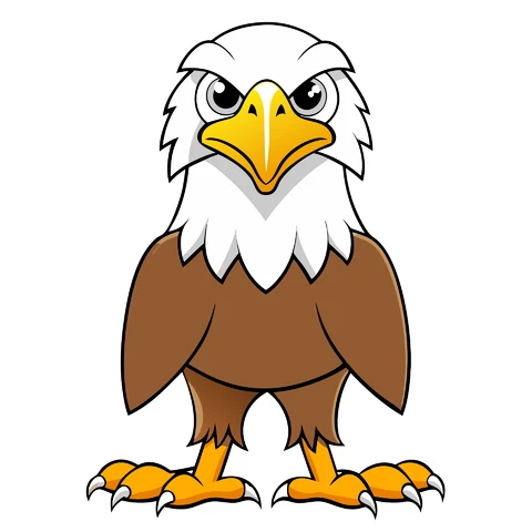 AI,JPG Cartoon Style Eagle Illustration