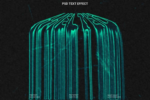 PSD Efeito de estilo de texto derretido