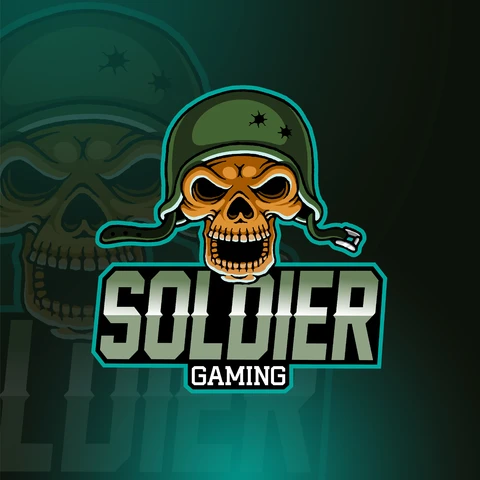 EPS,JPG Gaming Logo Design with Military Skull