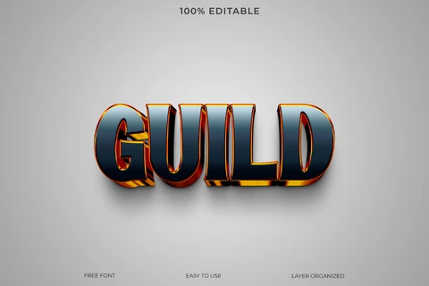 PSD Effet de style du texte de la Guilde