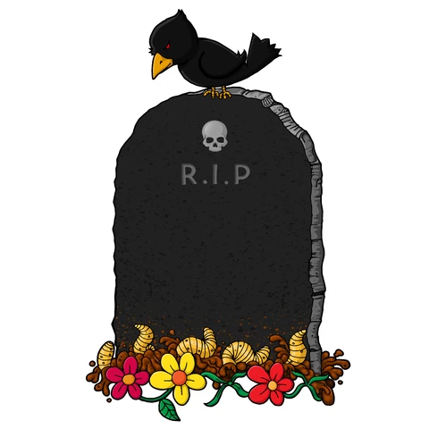 EPS,JPG Cartoon Style Halloween Tombstone Illustration