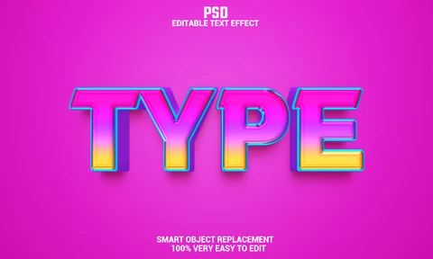 PSD Efecto de texto tipográfico