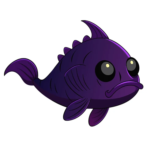 AI,JPG Cartoon Style Purple Fish Illustration