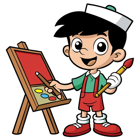 AI,JPG Illustrazione di un personaggio dei cartoni animati