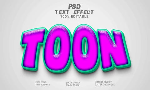 PSD Toon Convex Colorful 3D Font Style Effect