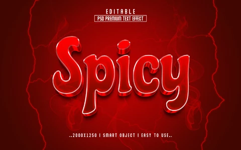 PSD Spicy Red Storm Fire 3D Text Effect