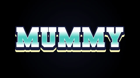 AI,EPS Efeito de texto 3d de múmia