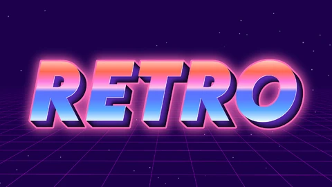 AI,EPS Efecto de texto retro de los años 80
