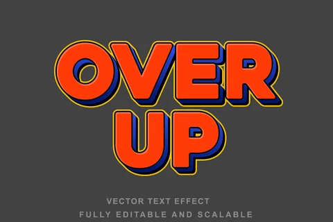 EPS Efeito de estilo de fonte "over up retrogaming arcade