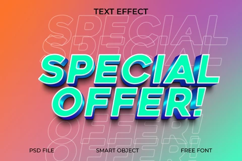PSD 3D Gradient Text Effect for Promotions