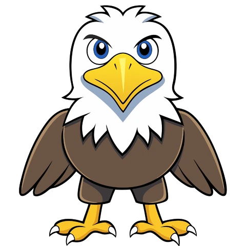 AI,JPG Cartoon Style Eagle Character Illustration