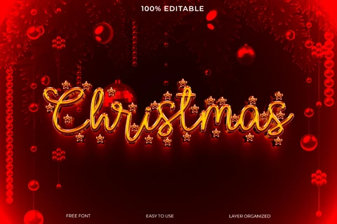 PSD Christmas Text Style Effect