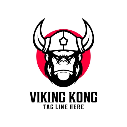 EPS,JPG Mascot Logo with Viking and Gorilla Elements