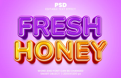 PSD Fresh Honey Text Effect