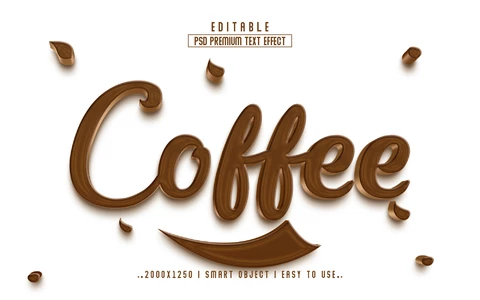 PSD Coffee Brown 3D Text Effect