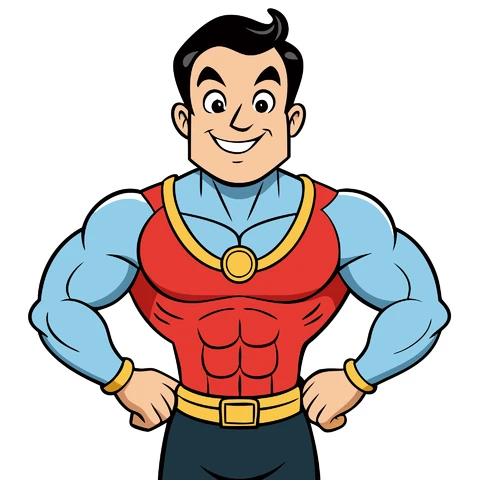 AI,JPG Cartoon Superhero Character Illustration