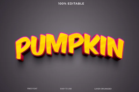 PSD Efecto de texto calabaza