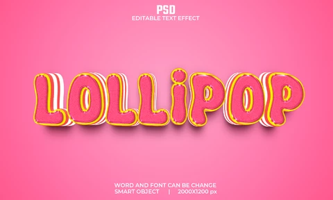 PSD Efecto de texto Lollipop