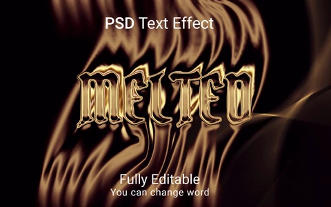 PSD Efeito de estilo de fonte derretido
