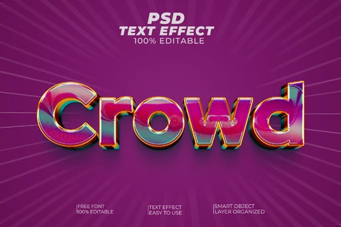 PSD Crowd Font Style Text Effect