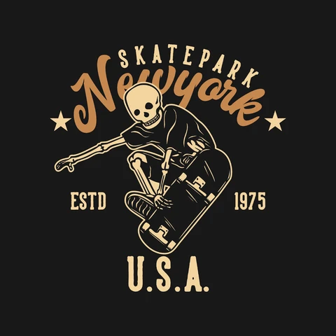 EPS,JPG Vintage Monochrome Skateboarding Emblem