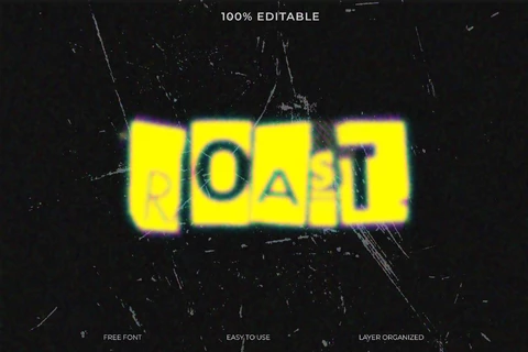 PSD Roast Font Style Text Effect
