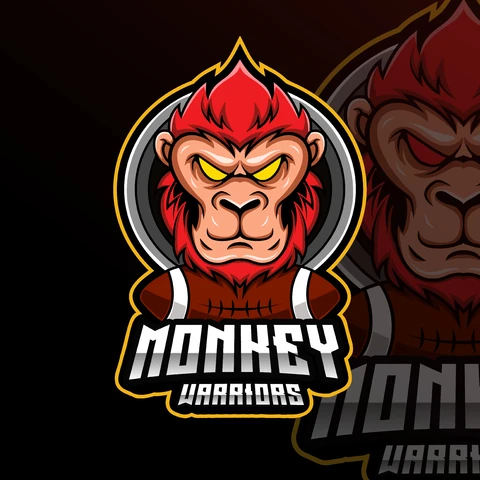EPS,JPG Design de logotipo de mascote para monkey warriors
