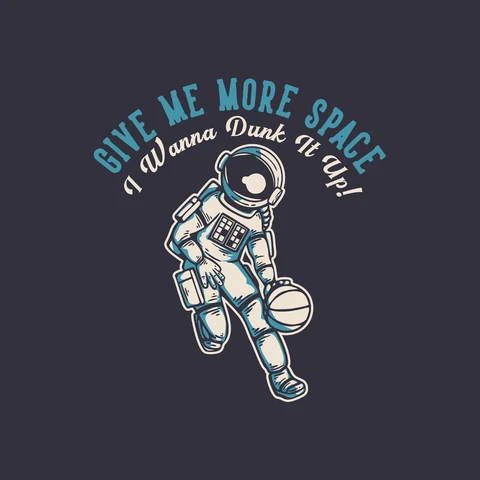EPS,JPG Vintage Space Basketball Illustration