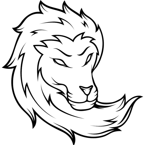 SVG, PNG Минималистская иллюстрация талисмана команды льва