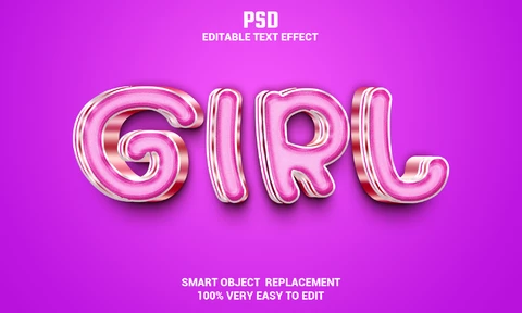 PSD Efekt tekstowy dziewczyny