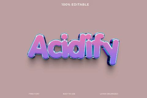 PSD Efeito de texto de estilo de fonte Acidify
