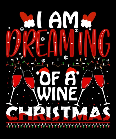 PNG,AI,EPS Estou sonhando com um Natal de vinho