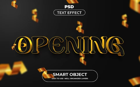 PSD Opening Party 3D Text Effect