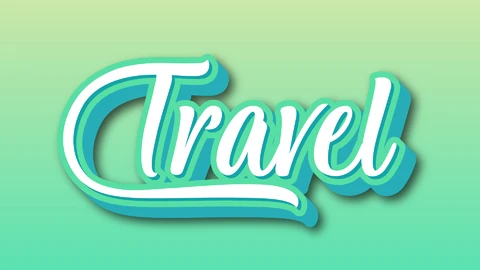 AI,EPS Efeito de texto 3d de viagem