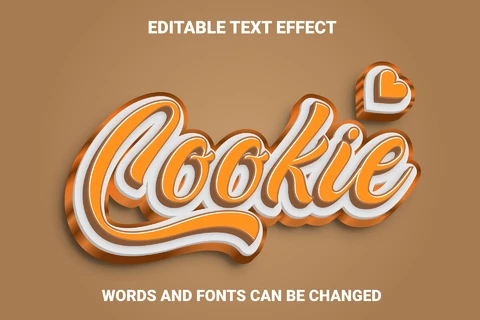 AI,EPS Efecto de texto de galleta