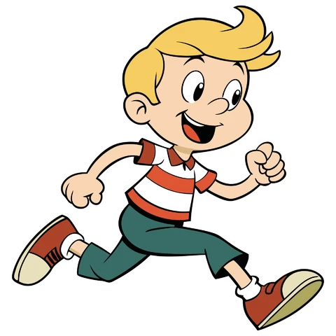 AI,JPG Cartoon Character Running Animation Style