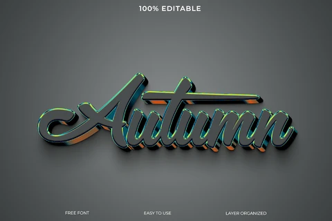 PSD Autumn Text Style Effect