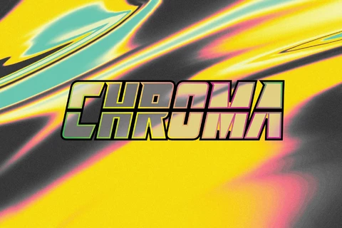 AI,EPS Texto en movimiento cromático