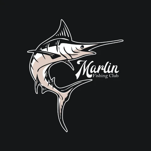 EPS,JPG Vintage Emblem for Marlin Fishing Club