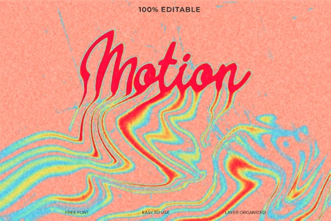 PSD Motion Melting Thermal Vision Font Style Text Effect
