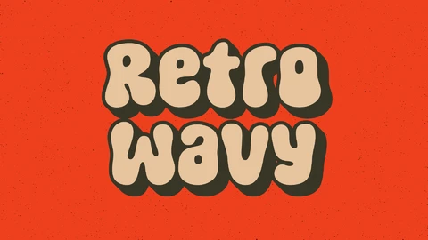 EPS,AI Retro Wavy Groovy Text Effect