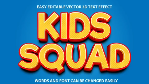 AI,EPS Effet de texte Kids Squad