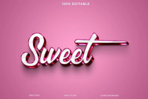 PSD Efeito de estilo de texto doce