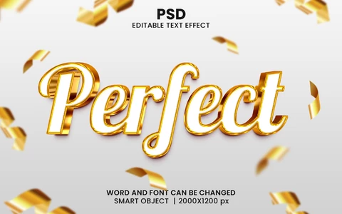 PSD Perfect Golden Party 3D Text Effect