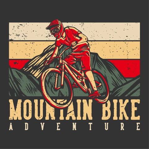EPS,JPG Vintage Mountain Bike Adventure Illustration