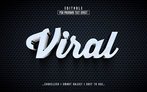 PSD Viral Vintage Cars Cursive Metallic 3D Text Effect