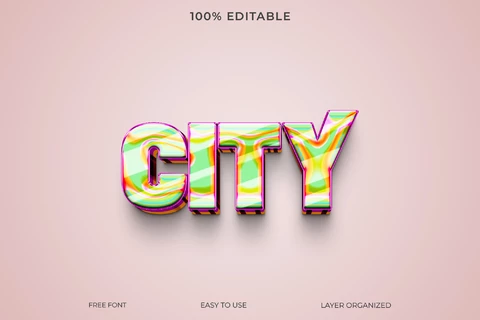 PSD City Font Style Text Effect