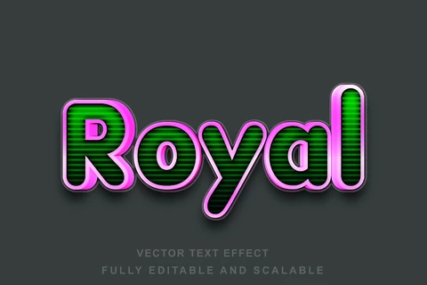 EPS Efecto de estilo de fuente 3d a rayas reales