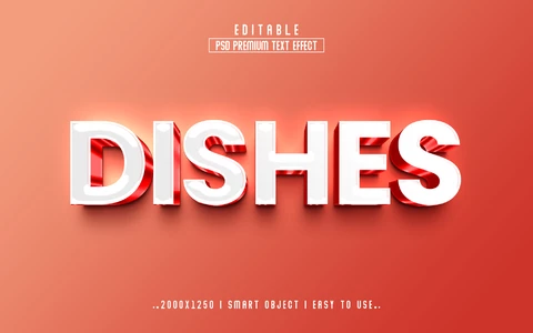 PSD Dishes Text Style Effect