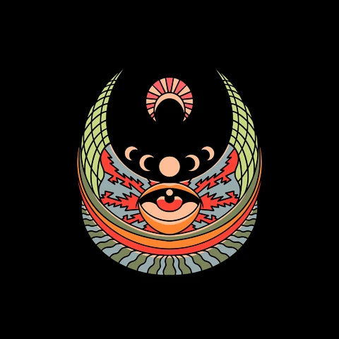 EPS,AI,JPG Trippy Moon Design
